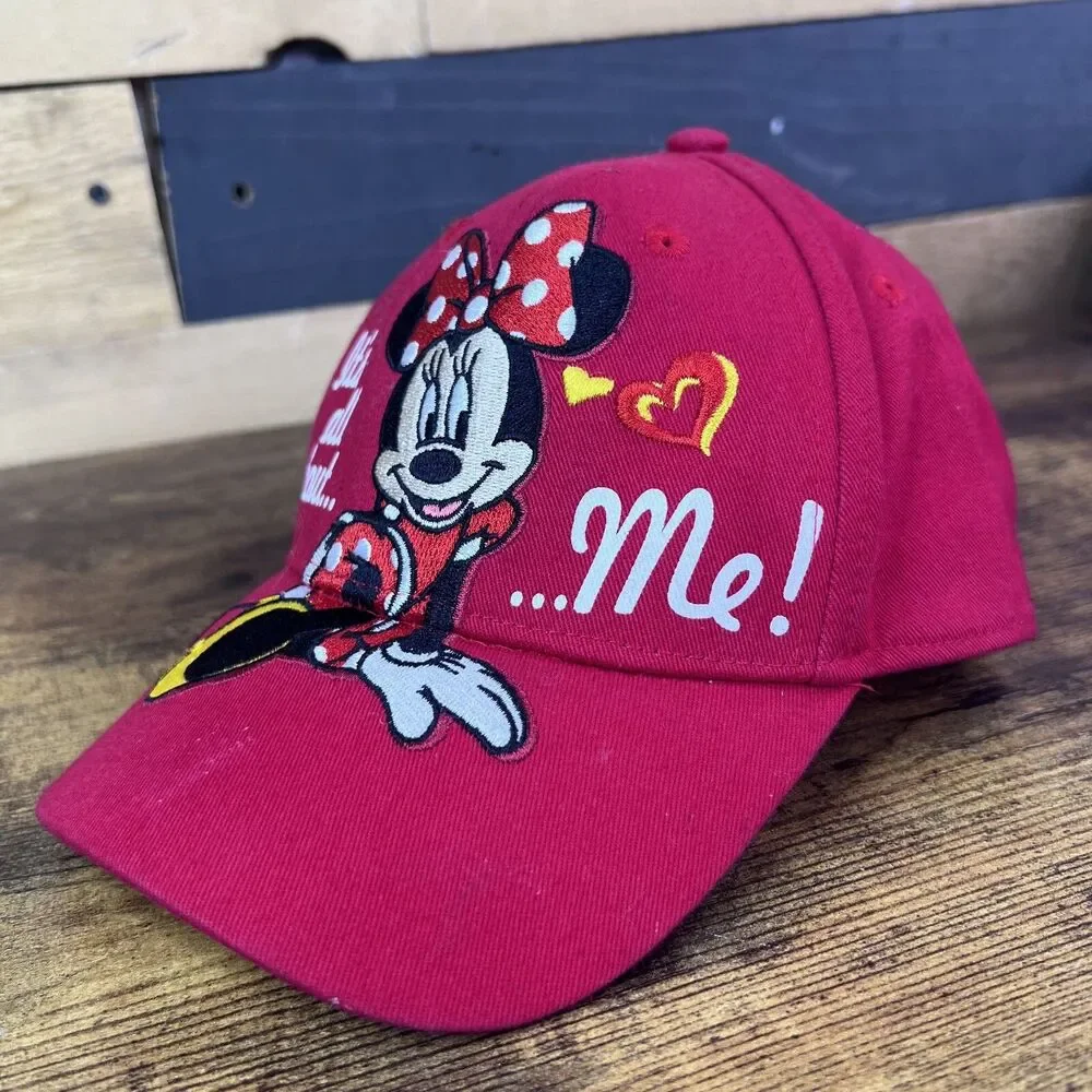 Disney Minnie Mouse Embroidered Adjustable Strap-Back Hat Baseball Cap